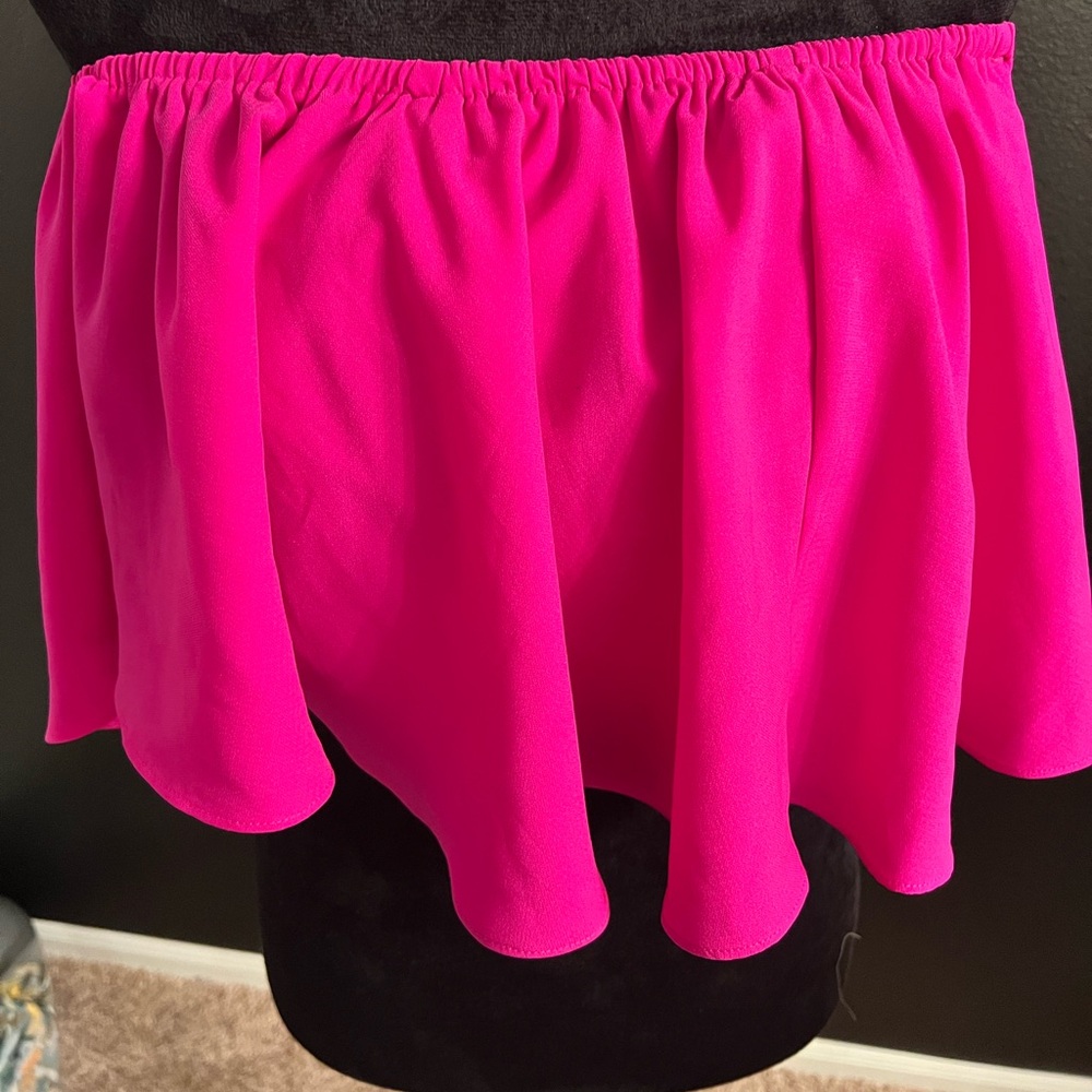 On Wednesday we wear Pink!  Vibrant pink strapless cropped top. One size